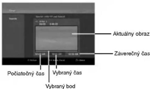 Aktuálny obraz Záverečný čas Počiatočný čas Vybraný čas Vybraný bod