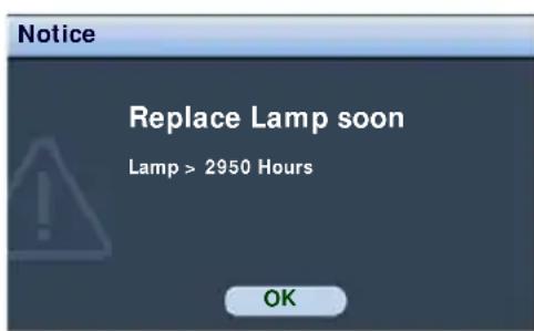 BENQ MP735 - Timing of replacing the lamp - 3