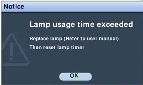 BENQ MP735 - Timing of replacing the lamp - 5