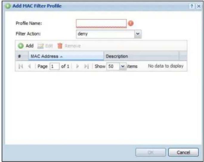 ZYXEL iCard 300U UAG5100 - Add/Edit MAC Filter Profile - 1