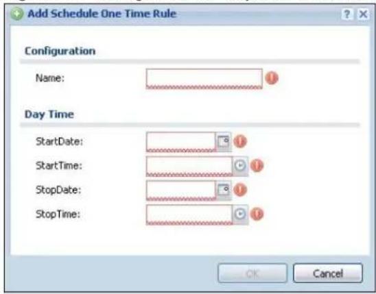 ZYXEL iCard 300U UAG5100 - The One-Time Schedule Add/Edit Screen - 1