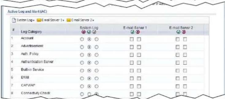 ZYXEL iCard 300U UAG5100 - Edit System Log Settings - 2