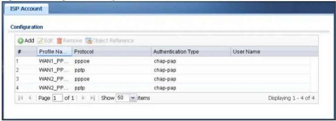 ZYXEL iCard 300U UAG5100 - ISP Account Summary - 1