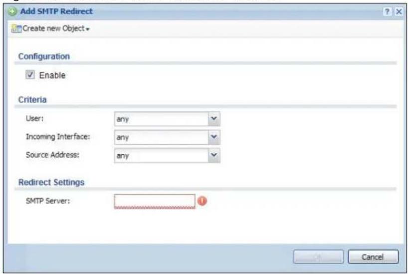 ZYXEL iCard 300U UAG5100 - The SMTP Redirect Add/Edit Screen - 1
