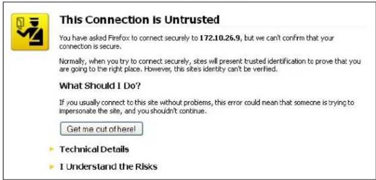 ZYXEL iCard 300U UAG5100 - Mozilla Firefox Warning Messages - 1
