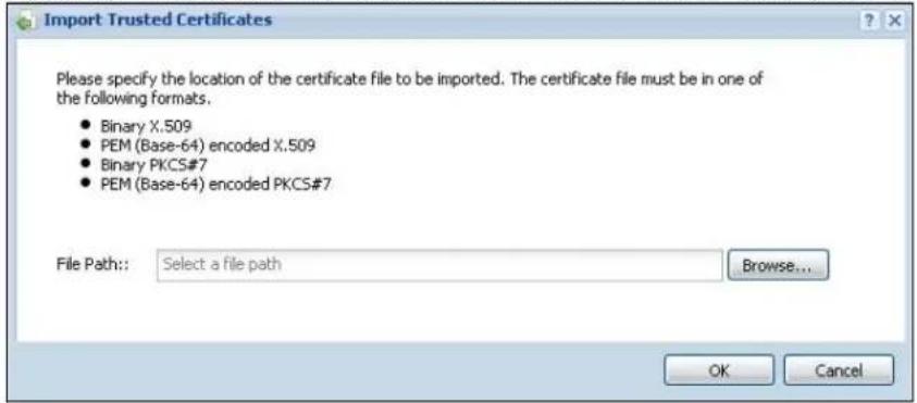 ZYXEL iCard 300U UAG5100 - The Trusted Certificates Import Screen - 1