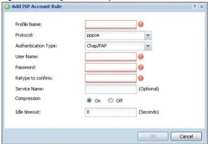 ZYXEL iCard 300U UAG5100 - ISP Account Add/Edit - 1