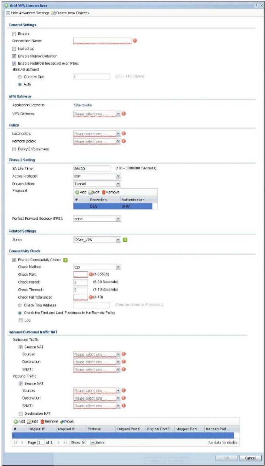 ZYXEL iCard 300U UAG5100 - The VPN Connection Add/Edit Screen - 1