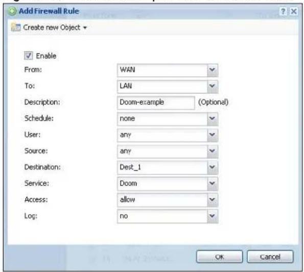 ZYXEL iCard 300U UAG5100 - Firewall Rule Configuration Example - 1