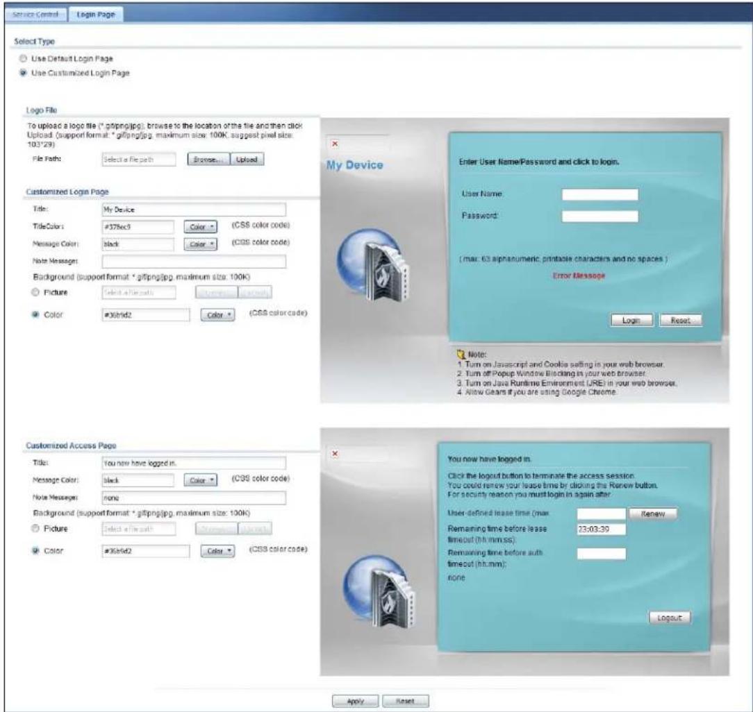 ZYXEL iCard 300U UAG5100 - Customizing the WWW Login Page - 1