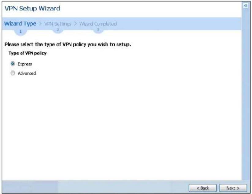 ZYXEL iCard 300U UAG5100 - VPN Setup Wizard: Wizard Type - 1