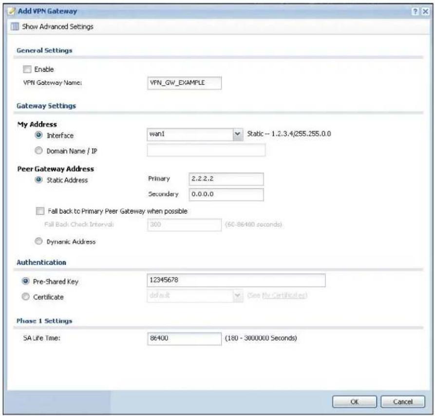 ZYXEL iCard 300U UAG5100 - Set Up the VPN Gateway that Manages the IKE SA - 1