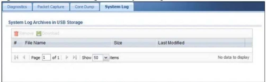 ZYXEL iCard 300U UAG5100 - The System Log Screen - 1