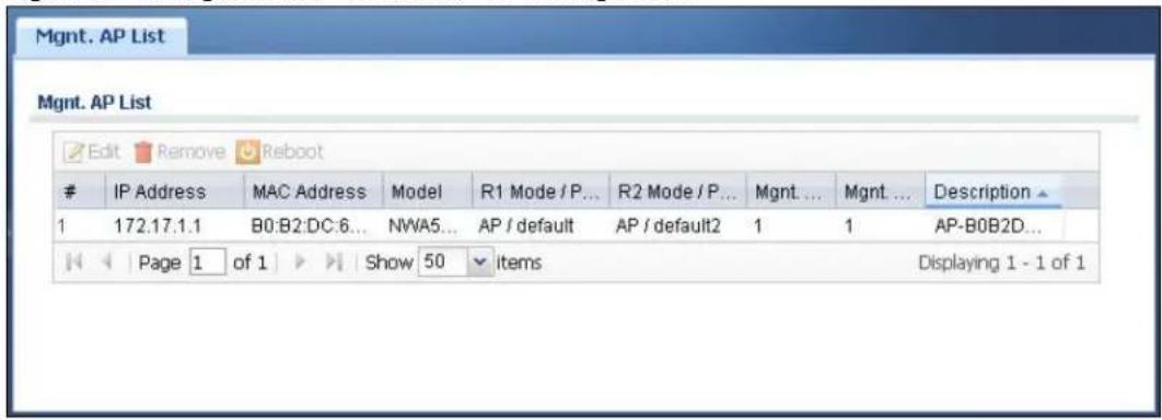 ZYXEL iCard 300U UAG5100 - AP Management Screen - 1