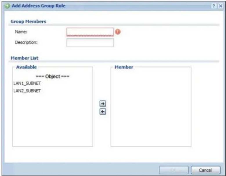 ZYXEL iCard 300U UAG5100 - Address Group Add/Edit Screen - 1