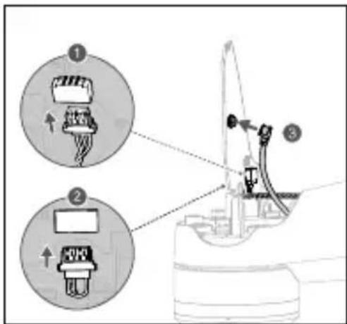 Technical diagram showing mechanical assembly with numbered components and directional arrows indicating motion or assembly steps.