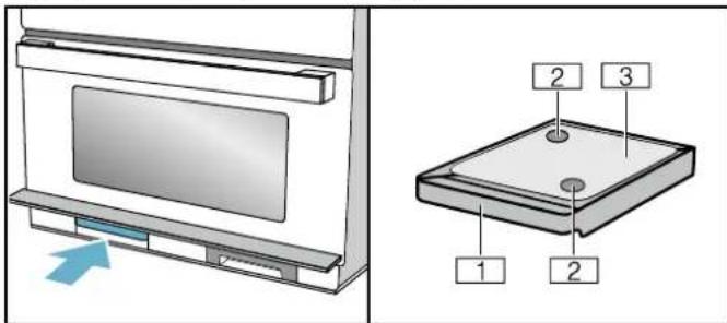 Diagram showing a monitor mounted on a base with labeled parts and an arrow indicating motion direction.