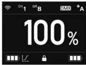 CH 1 GR B DMX *A 100%