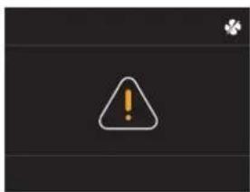 Warning symbol with exclamation mark inside a triangle on dark background