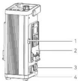 Technical diagram of a device with numbered parts labeled 1 to 4