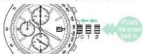 SEIKO VR43 - Push the crown back in to the normal position in accordance with a time signal. The alarm time setting is completed. - 1