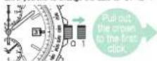 SEIKO VR43 - ③ Pull out the crown to the first click. - 1