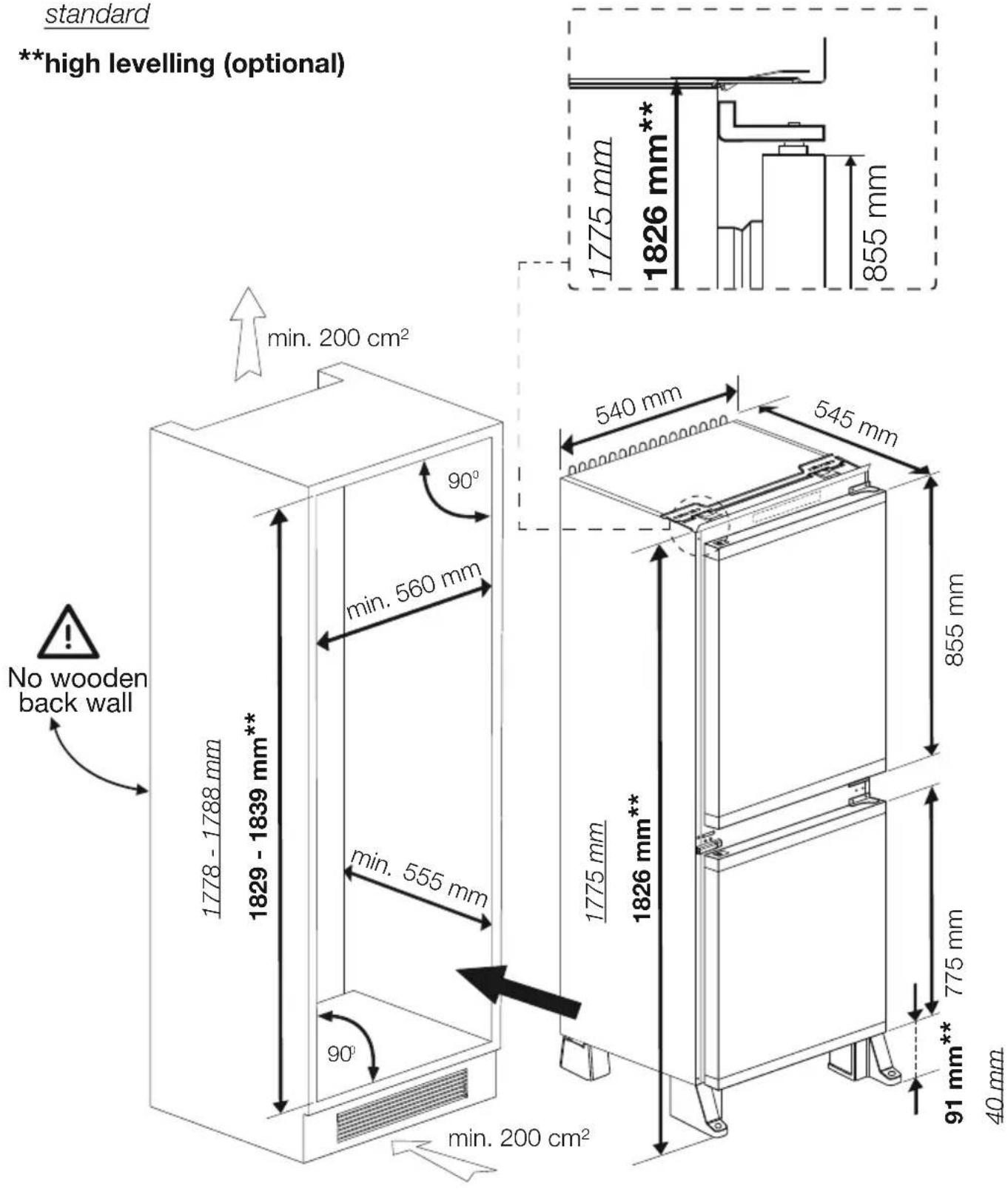 GRUNDIG GKFEDV455 - INSTALLATION OF HIGH LEVELLING FOOT (optional) - 8