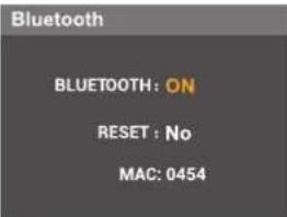 Bluetooth BLUETOOTH: ON RESET: No MAC: 0454