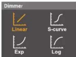 Dimmer Linear S-curve Exp Log