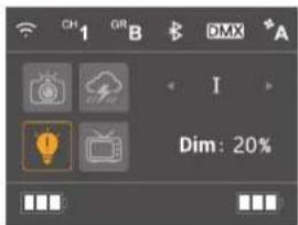 CH 1 GR B DMX *A Dim: 20%