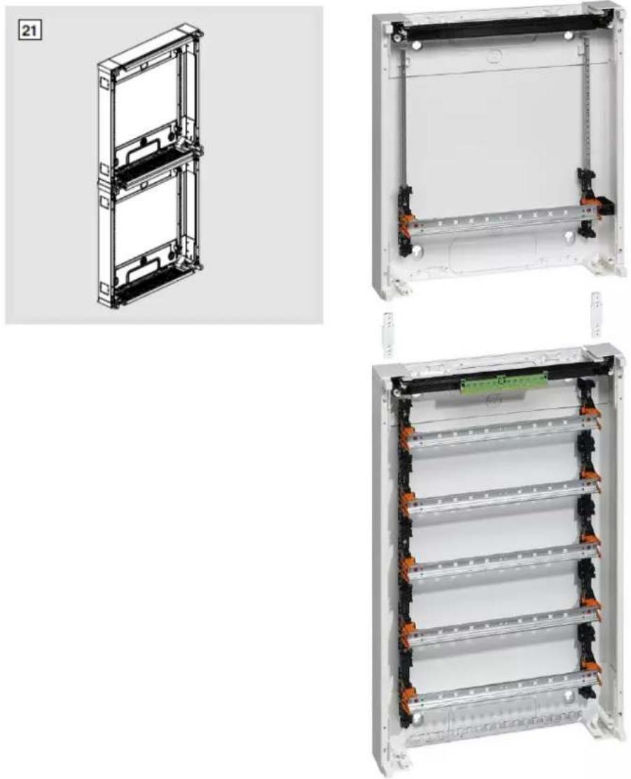 HAGER ZZ42BS - Vertical association (first enclosure already wall-mounted) - 2