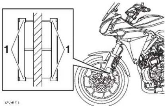 YAMAHA Tracer 7 (2018) - Preverjanje sprednjih in zadnjih zavornih ploščic - 1