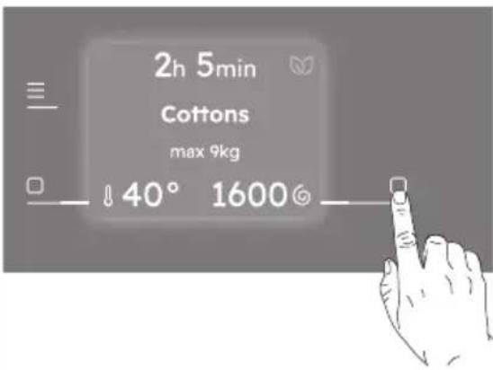 2h 5min Cottons max 9kg 40° 1600