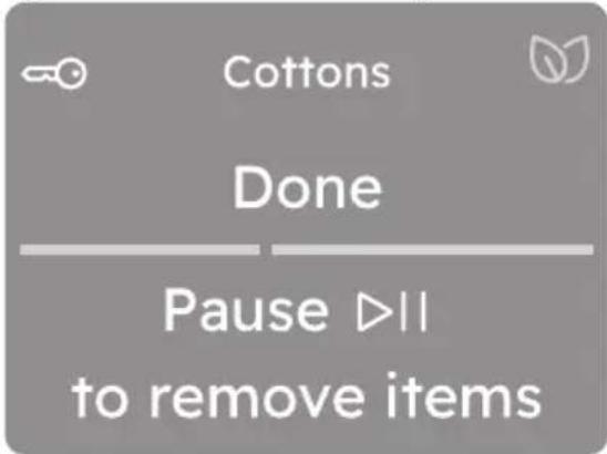 Cottons Done Pause ▷II to remove items