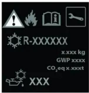 R-XXXXXX xxxx kg GWP xxxx CO₂eq x.xxxt XXX