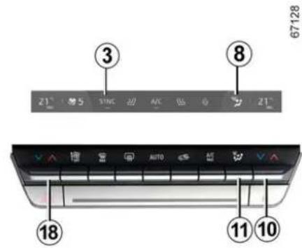 67128 ③ ⑧ 21° STNC A/C 21° AUTO ⑪ ⑩ ⑯ ⑱