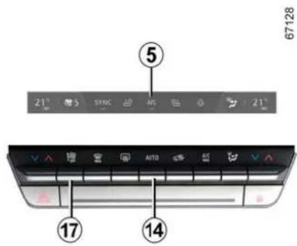 67128 ⑤ 21° 5 SYNC AF 21° AUTO ⑰ 17 ⑭ 14