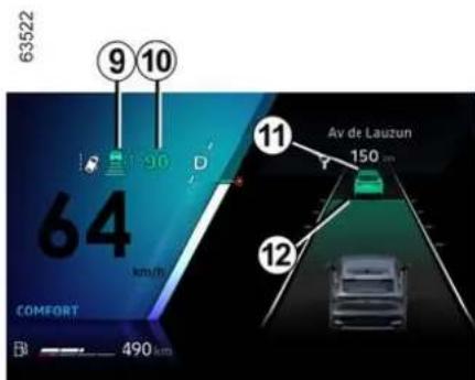 63522 ⑨ 10 64 km/h COMFORT 490 km Av de Lauzun 150 km ⑪ ⑫
