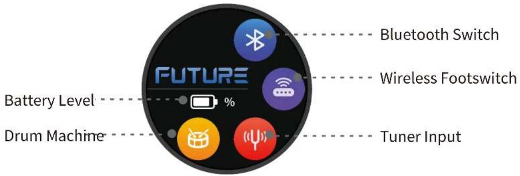 FUTURE Battery Level Drum Machine Bluetooth Switch Wireless Footswitch Tuner Input