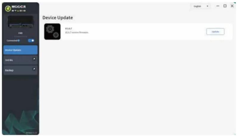 MCGCR STUDIO FMS Connected Device Update 3rd Wks Backup Device Update V3.0.7 V3.0.7 version Remains Update