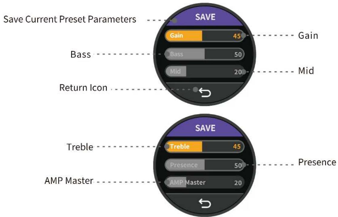 Mooer F40i - AMP Module Circular Screen Parameter Adjustment - 3