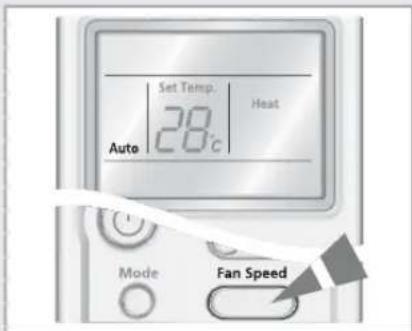 Set Temp. 28°C Auto Heat Mode Fan Speed