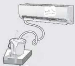 Illustration of a car air conditioner with a tube connected to a base (no text or symbols)