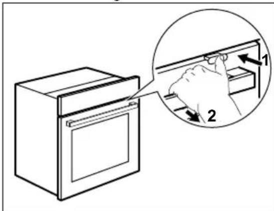ELECTROLUX CKP8000V - Öppna luckan med det aktiverade mekaniska lucklåset - 1