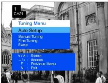 PANASONIC TX-14S3TL - Manual Tuning (front panel of the television) - 5