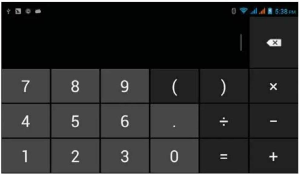 7 8 9 ( ) × 4 5 6 . ÷ - 1 2 3 0 = + 5:38 PM