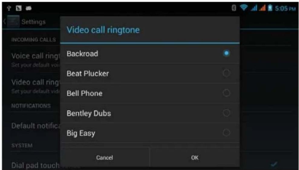 Video call ringtone Backroad Beat Plucker Bell Phone Bentley Dubs Big Easy Cancel OK