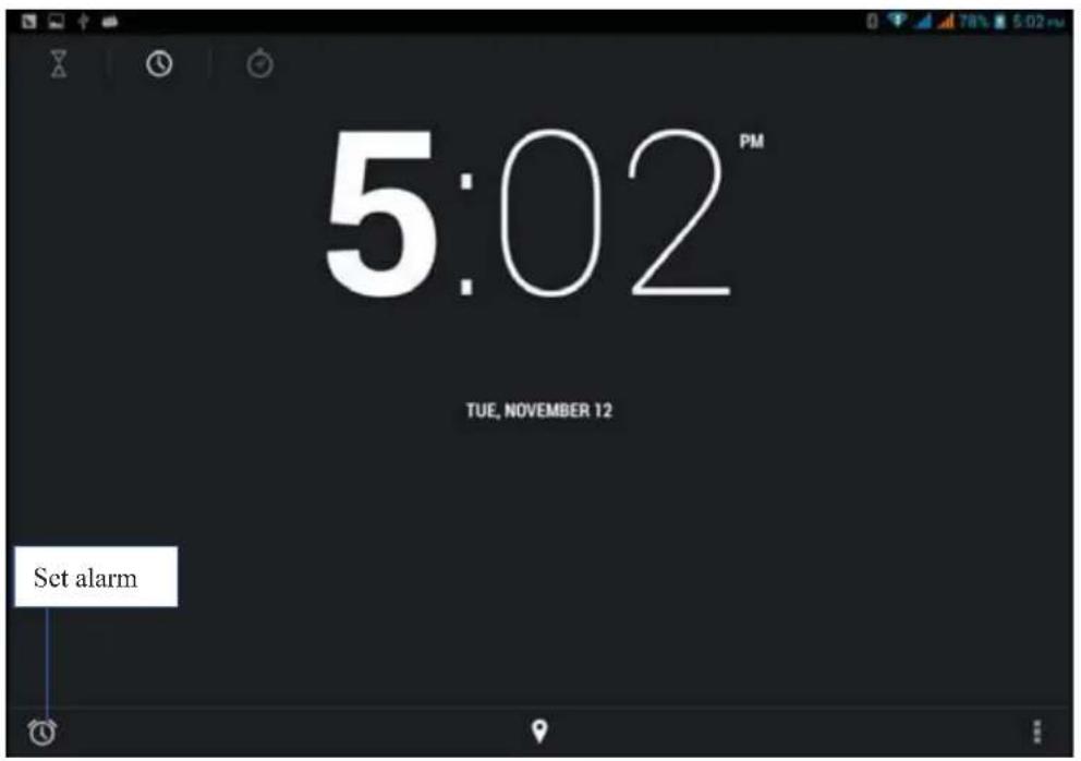 5:02 PM TUE, NOVEMBER 12 Set alarm