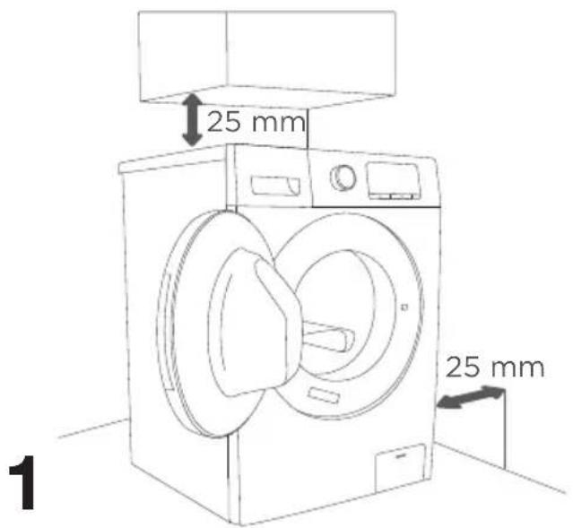 GORENJE WHE62S3 - Hapësirat për instalimin e makinës larëse - 1