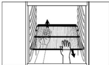 Diagram showing hand gesture interacting with a rectangular object, possibly illustrating a physics or engineering concept.